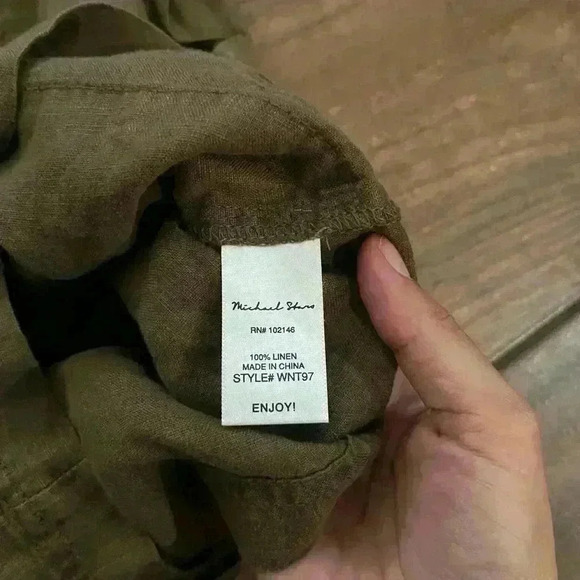 NWOT MICHAEL STARS Finn linen romper small - Picture 4 of 5